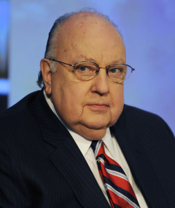 Roger Ailes, Chairman & CEO, Fox News & Fox Business, speaking at Graduation ceremony for the Ailes Apprentice Program, 1121 Sixth Ave, NYC. Also speaking at event: Reverend Jesse Jackson, Captain Gail Harris, Pano Santos ph. D., Harris Faulker, and Bill Hemmer. Also: Interior photographs of FOX studio. Pictured: Roger Ailes Ref: SPL460816  151112   Picture by: David McGlynn / Splash News Splash News and Pictures Los Angeles:	310-821-2666 New York:	212-619-2666 London:	870-934-2666 photodesk@splashnews.com 