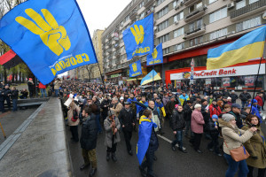 people marching